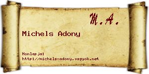 Michels Adony névjegykártya
